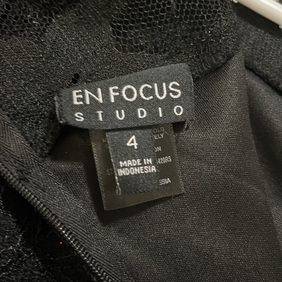 En Focus Studio Women's Black Lace Textured dress size 4 - Picture 7 of 9